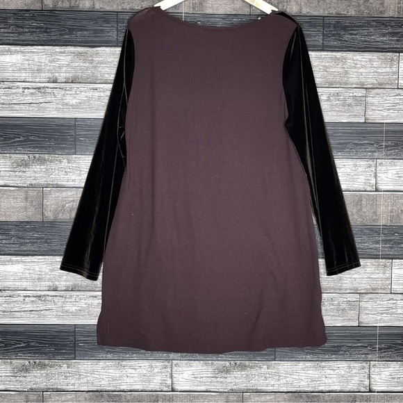 Soft Surroundings Women’s Sweater Size Large Brown Velvet Long Sleeves Stretch - Picture 5 of 9
